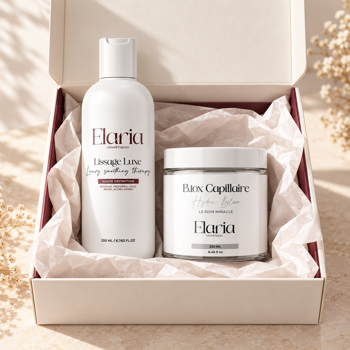 Coffret Duo Lissage Luxe & Botox Capillaire – Format Découverte 250 ml